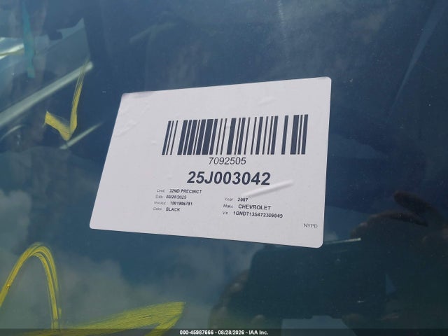 Aukcja sprzedaży 2007 Chevrolet Trailblazer Ls, vin: 1GNDT13S472309049, numer aukcji: 45987666