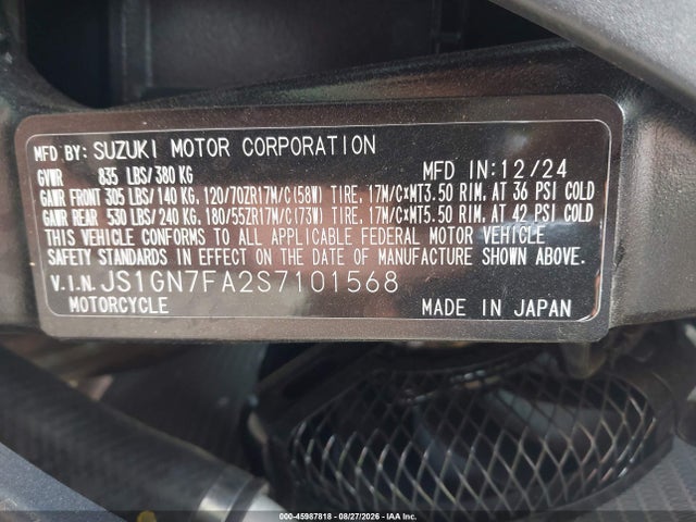 Suzuki GSX-R600 2025 JS1GN7FA2S7101568 Image 10
