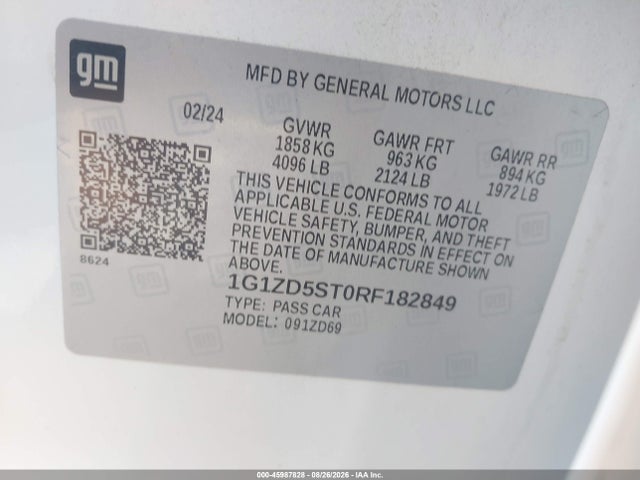 1G1ZD5ST0RF182849 Chevrolet Malibu Fwd 1lt
