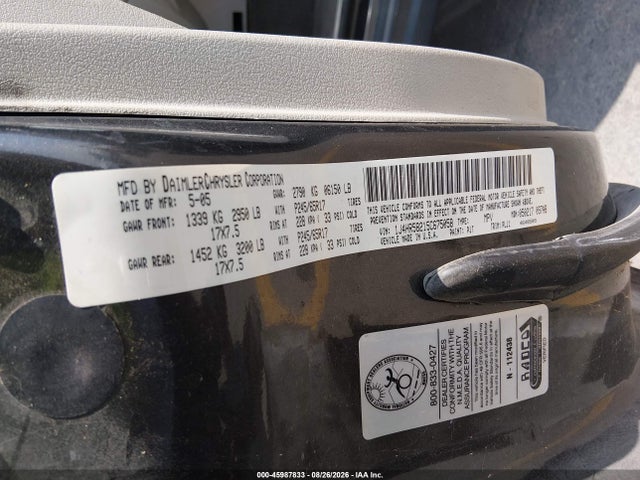 2005 Jeep Grand Cherokee Limited მანქანა იყიდება აუქციონზე, vin: 1J4HR58215C675058, აუქციონის ნომერი: 45987833