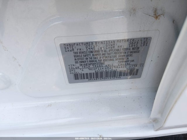 Nissan SENTRA S 2017 3N1AB7AP0HY372946 Image 9