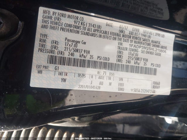 Ford FOCUS SEL 2017 1FADP3M25HL219806 Image 9