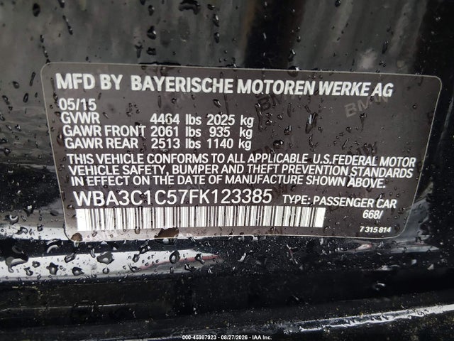 Продаж на аукціоні авто 2015 Bmw 328i, vin: WBA3C1C57FK123385, номер лоту: 45987923