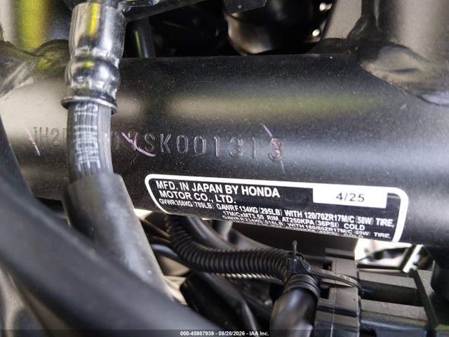 Aukcja sprzedaży 2025 Honda Cb750 A, vin: JH2RH2407SK001313, numer aukcji: 45987939