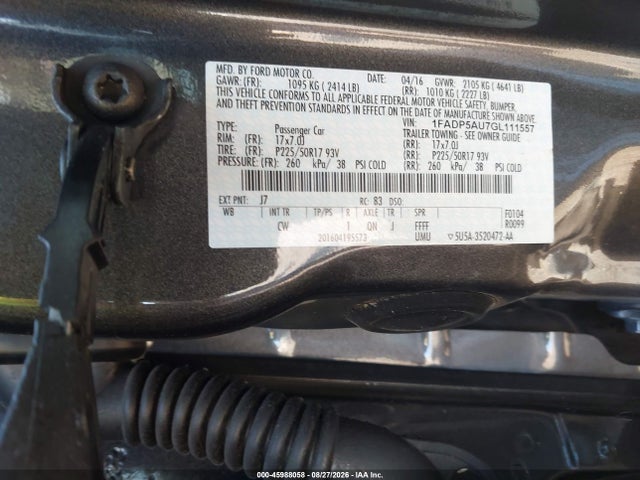 2016 Ford C-max Hybrid Se მანქანა იყიდება აუქციონზე, vin: 1FADP5AU7GL111557, აუქციონის ნომერი: 45988058