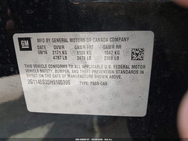 Chevrolet IMPALA 2LZ 2017 2G1145S35H9105396 Image 9