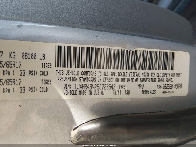 Продаж на аукціоні авто 2005 Jeep Grand Cherokee Laredo, vin: 1J4HR48N25C723543, номер лоту: 45988224