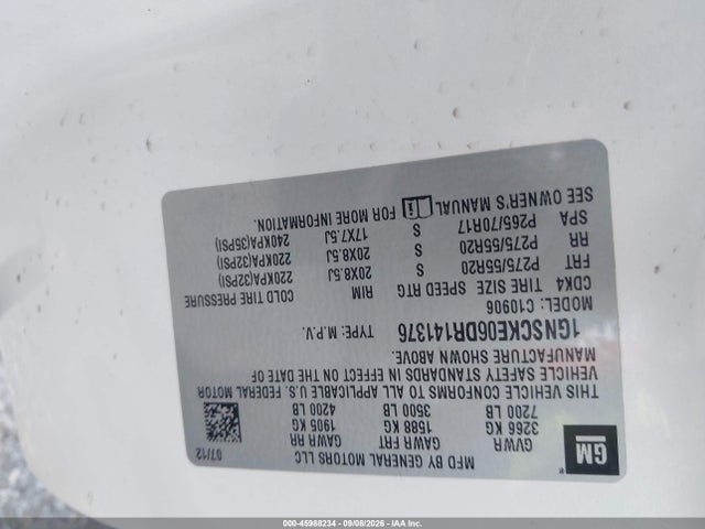2013 Chevrolet Suburban Ltz მანქანა იყიდება აუქციონზე, vin: 1GNSCKE06DR141376, აუქციონის ნომერი: 45988234