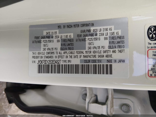 Mazda Cx-5 2.5 Turbo Premium 2025 JM3KFBDY2S0634827 Image 9