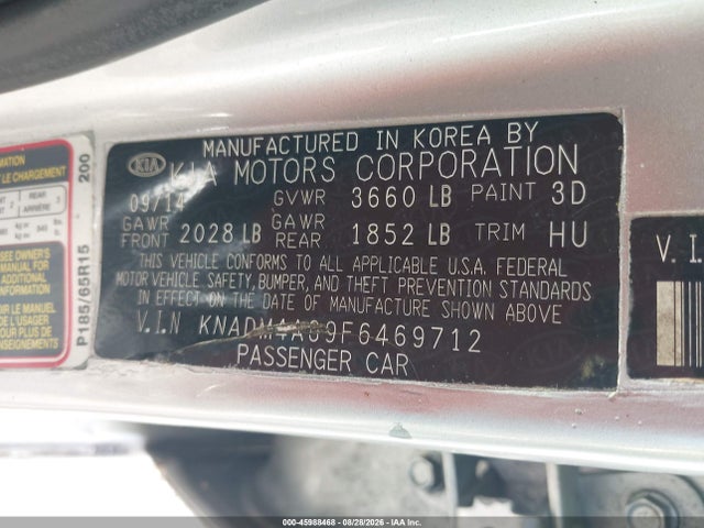 Продаж на аукціоні авто 2015 Kia Rio Lx, vin: KNADM4A39F6469712, номер лоту: 45988468