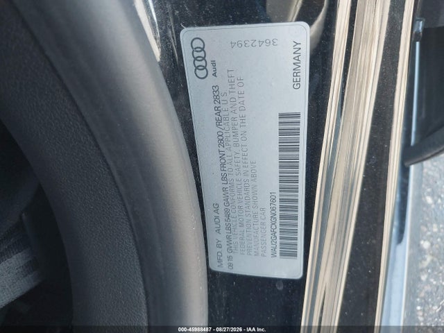 45988487 :رقم المزاد ، WAU2GAFCXGN067601 vin ، 2016 Audi A7 3.0t Premium Plus مزاد بيع