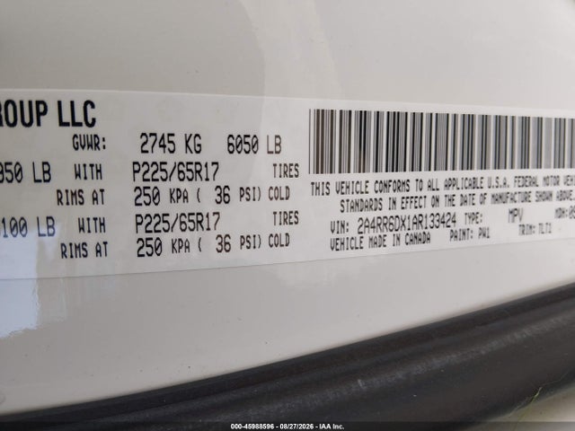 Aukcja sprzedaży 2010 Chrysler Town & Country Limited, vin: 2A4RR6DX1AR133424, numer aukcji: 45988596