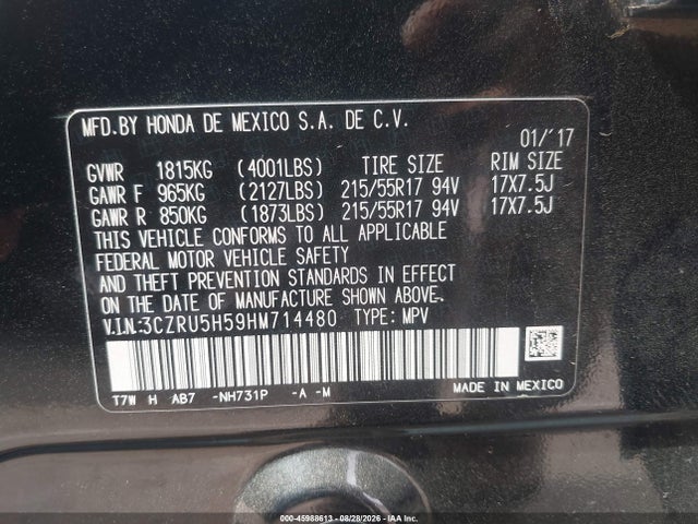 Honda HR-V EX 2017 3CZRU5H59HM714480 Image 9