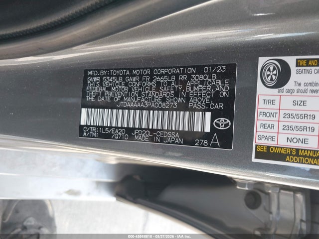 Продажа на аукционе авто 2023 Toyota Mirai Xle, vin: JTDAAAAA3PA008273, номер лота: 45988810