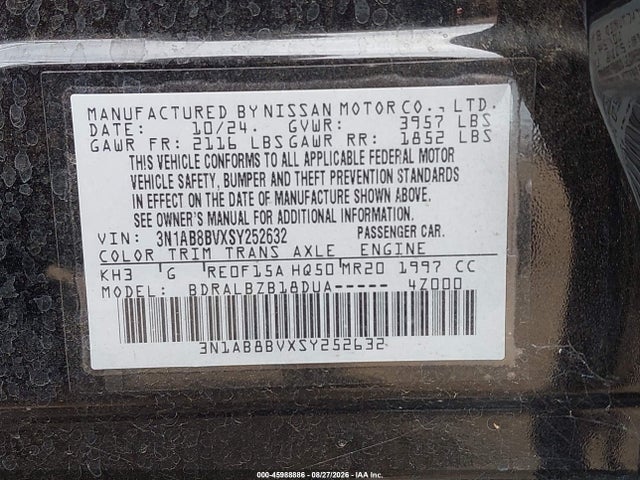 Nissan SENTRA S 2025 3N1AB8BVXSY252632 Image 9