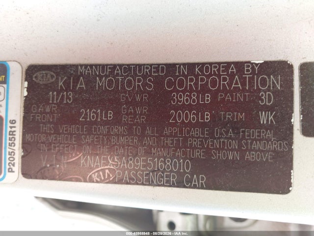 Продаж на аукціоні авто 2014 Kia Forte Ex, vin: KNAFX5A89E5168010, номер лоту: 45988948