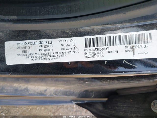 45988952 :رقم المزاد ، 1C3CDZCB6CN186061 vin ، 2012 Dodge Avenger Sxt مزاد بيع