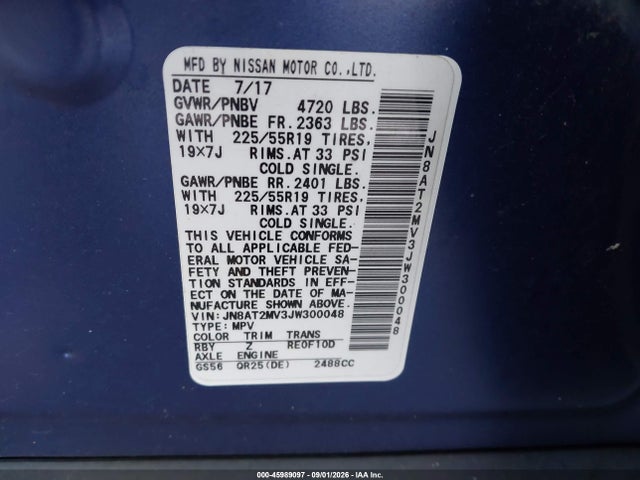 Продаж на аукціоні авто 2018 Nissan Rogue Sl, vin: JN8AT2MV3JW300048, номер лоту: 45989097