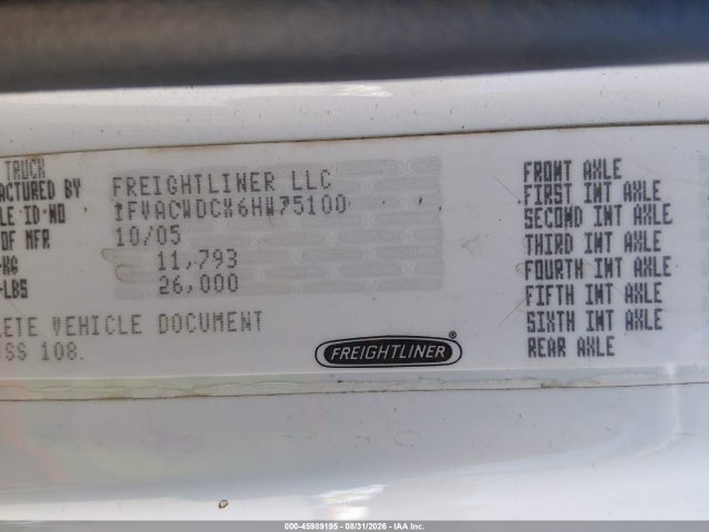 Продаж на аукціоні авто 2006 Freightliner M2 106 Medium Duty, vin: 1FVACWDCX6HW75100, номер лоту: 45989195