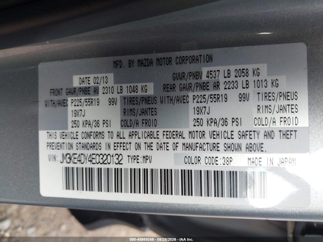 Продаж на аукціоні авто 2014 Mazda Cx-5 Grand Touring, vin: JM3KE4DY4E0320132, номер лоту: 45989246