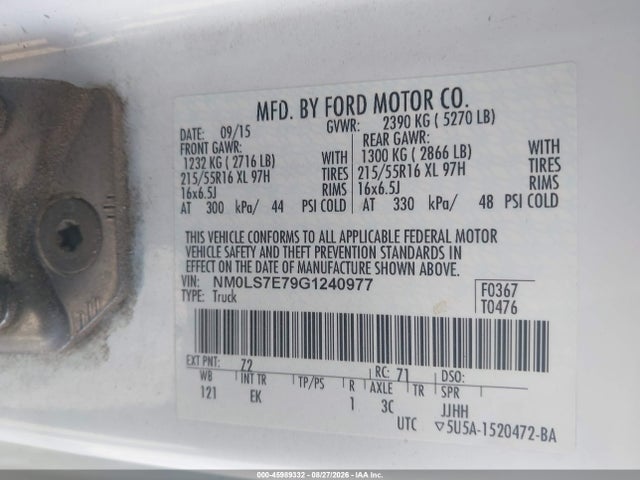 Ford Transit Connect Xl 2016 NM0LS7E79G1240977 Image 9