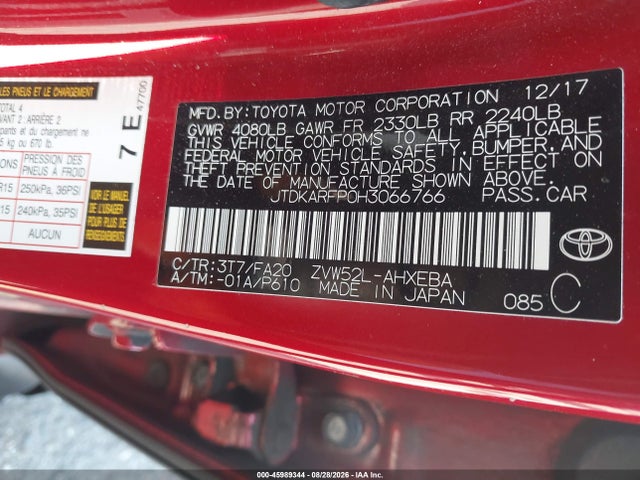 Toyota Prius Prime Plus 2017 JTDKARFP0H3066766 Image 9