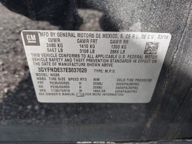 Cadillac Srx Premium Collection 2014 3GYFNDE37ES637628 Image 9