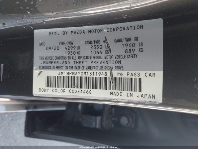 Aukcja sprzedaży 2021 Mazda Mazda3 2.5 Turbo, vin: JM1BPBAY0M1311948, numer aukcji: 45989400