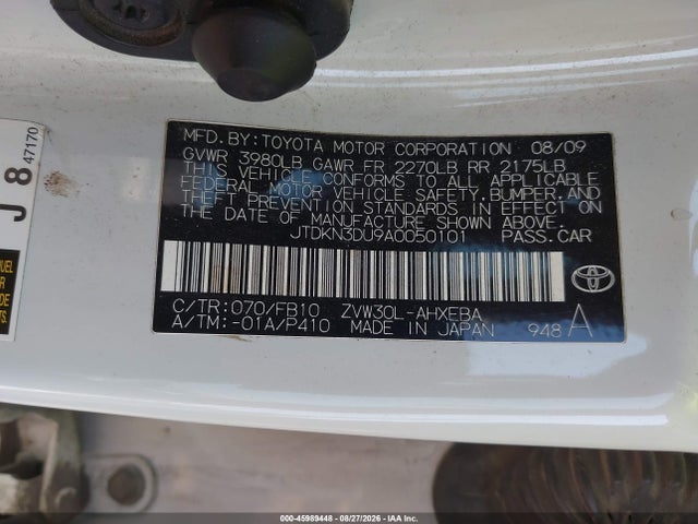 2010 Toyota Prius Ii მანქანა იყიდება აუქციონზე, vin: JTDKN3DU9A0050101, აუქციონის ნომერი: 45989448