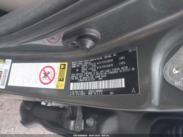 2014 Toyota Highlander Le Plus V6 მანქანა იყიდება აუქციონზე, vin: 5TDBKRFHXES043558, აუქციონის ნომერი: 45989500