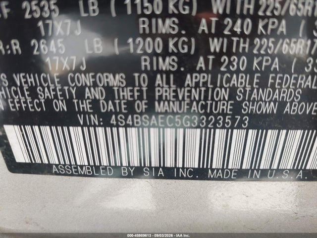 Subaru Outback 2.5i Premium 2016 4S4BSAEC5G3323573 Image 9