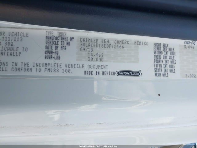 Aukcja sprzedaży 2014 Freightliner M2 106 Medium Duty, vin: 3ALACXDT6EDFW2466, numer aukcji: 45989668