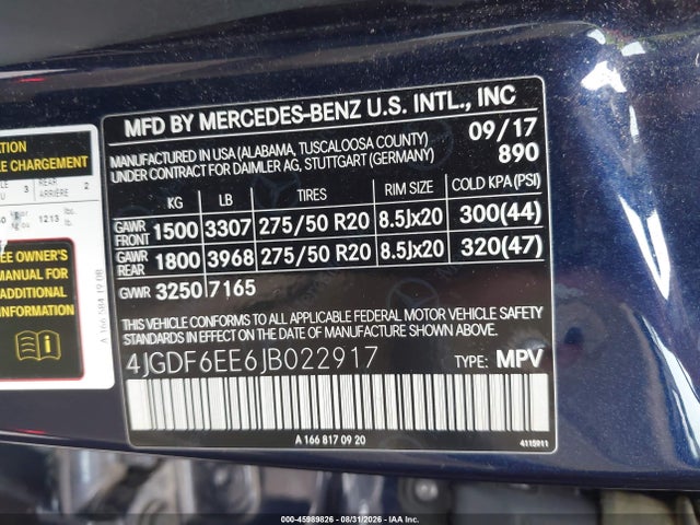Продаж на аукціоні авто 2018 Mercedes-benz Gls 450 4matic, vin: 4JGDF6EE6JB022917, номер лоту: 45989826