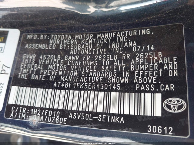 Toyota CAMRY LE 2014 4T4BF1FK5ER430145 Image 9