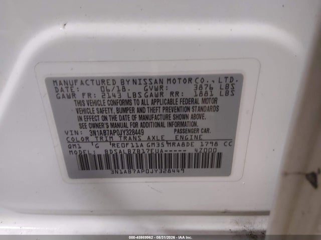 Nissan SENTRA S 2018 3N1AB7AP0JY328449 Image 9