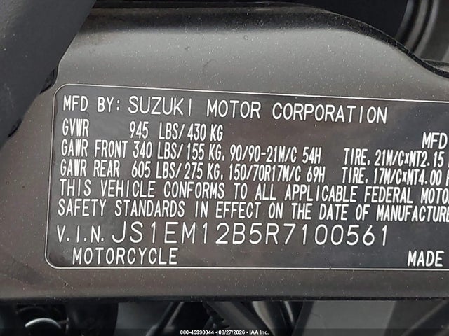 Suzuki Dl800de Rc/rca 2024 JS1EM12B5R7100561 Image 10