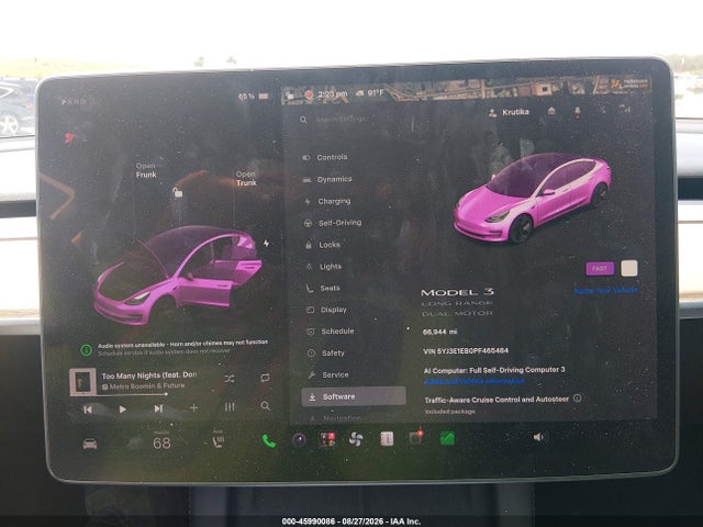 Продажа на аукционе авто 2023 Tesla Model 3 Long Range Dual Motor All-wheel Drive, vin: 5YJ3E1EB0PF465484, номер лота: 45990086