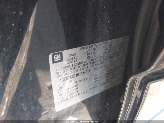 Aukcja sprzedaży 2016 Chevrolet Colorado Lt, vin: 1GCGTCE31G1134613, numer aukcji: 45990093