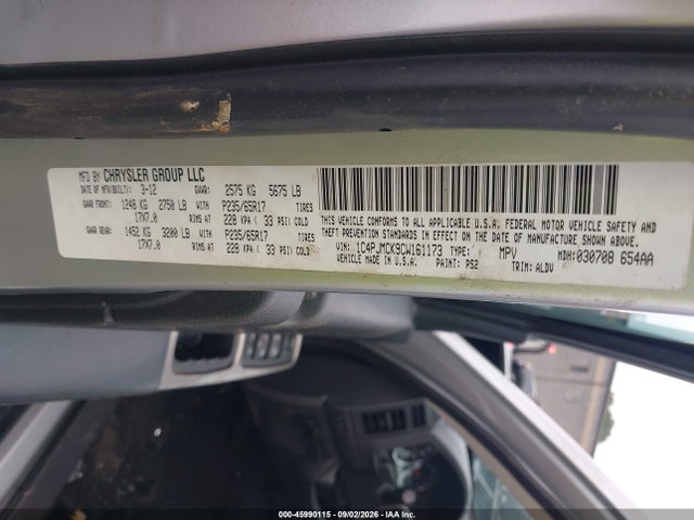 45990115 :رقم المزاد ، 1C4PJMCK9CW161173 vin ، 2012 Jeep Liberty Limited Edition مزاد بيع