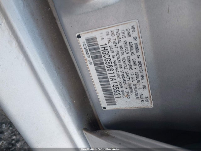 Продаж на аукціоні авто 2001 Honda Accord 2.3 Ex, vin: 1HGCG56611A145921, номер лоту: 45990152