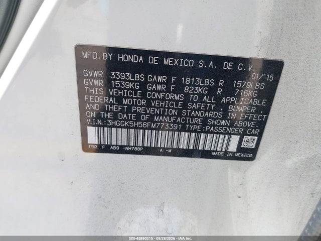 Honda FIT LX 2015 3HGGK5H56FM773391 Image 9