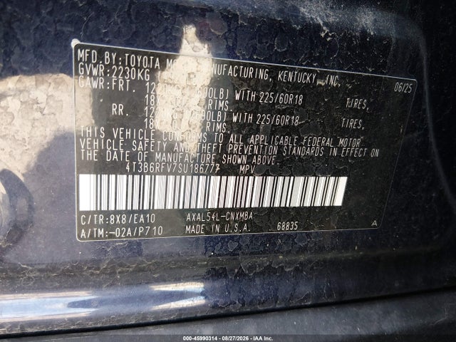 Продажа на аукционе авто 2025 Toyota Rav4 Hybrid Xle Premium, vin: 4T3B6RFV7SU186777, номер лота: 45990314