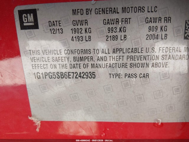 Chevrolet CRUZE LTZ 2014 1G1PG5SB6E7242935 Image 9