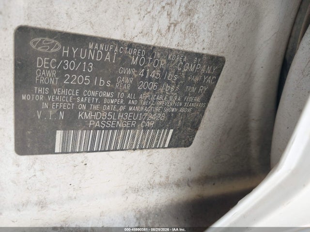 Продажа на аукционе авто 2014 Hyundai Elantra Gt, vin: KMHD35LH3EU172428, номер лота: 45990381