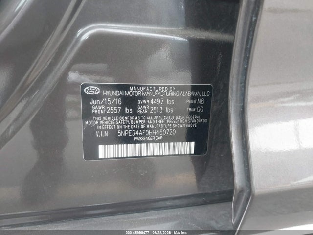 Hyundai Sonata Sport 2017 5NPE34AF0HH460720 Image 9