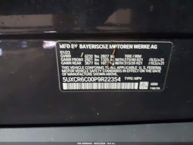 Продаж на аукціоні авто 2023 Bmw X5 Xdrive40i, vin: 5UXCR6C00P9R22354, номер лоту: 45990484