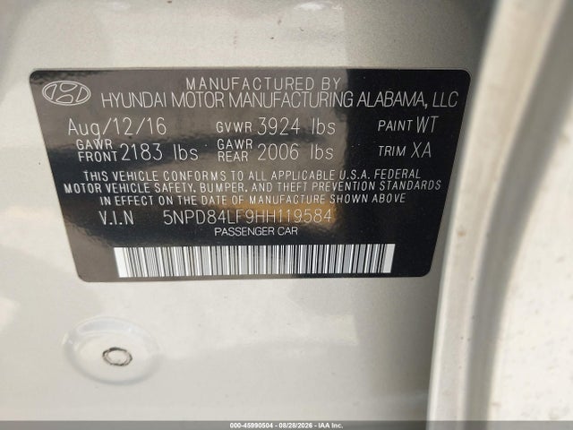Hyundai Elantra Value Edition 2017 5NPD84LF9HH119584 Image 9