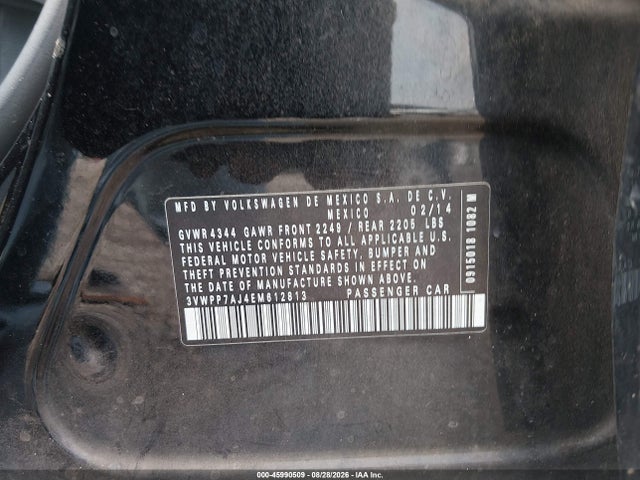 Продажа на аукционе авто 2014 Volkswagen Jetta Sportwagen 2.5l S, vin: 3VWPP7AJ4EM612813, номер лота: 45990509