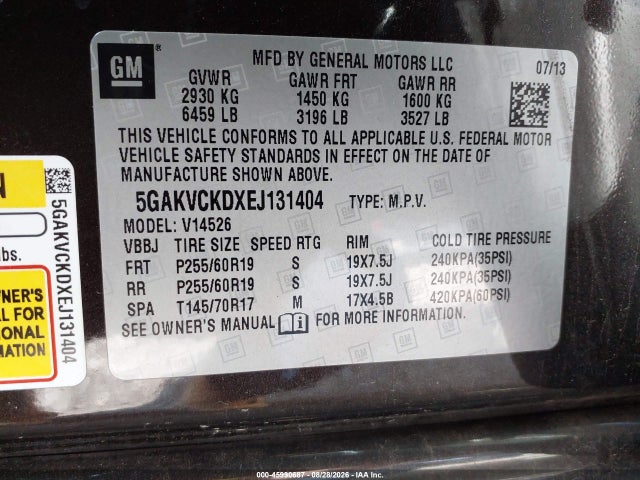 Aukcja sprzedaży 2014 Buick Enclave Premium, vin: 5GAKVCKDXEJ131404, numer aukcji: 45990687