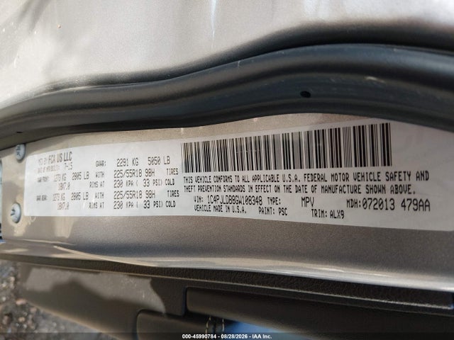 Aukcja sprzedaży 2016 Jeep Cherokee Limited, vin: 1C4PJLDB8GW108348, numer aukcji: 45990784